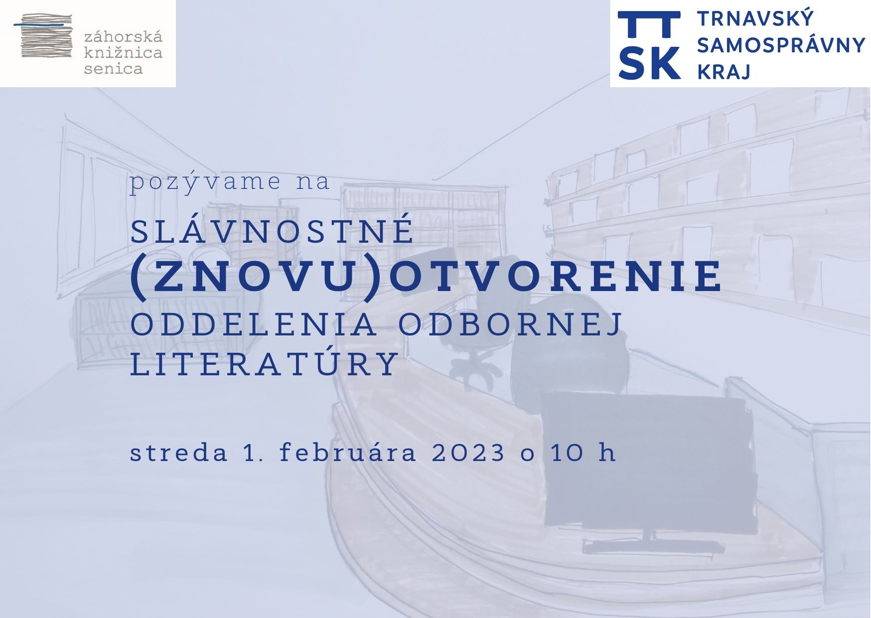 Pozývame na slávnostné znovuotvorenie oddelenia odbornej literatúry